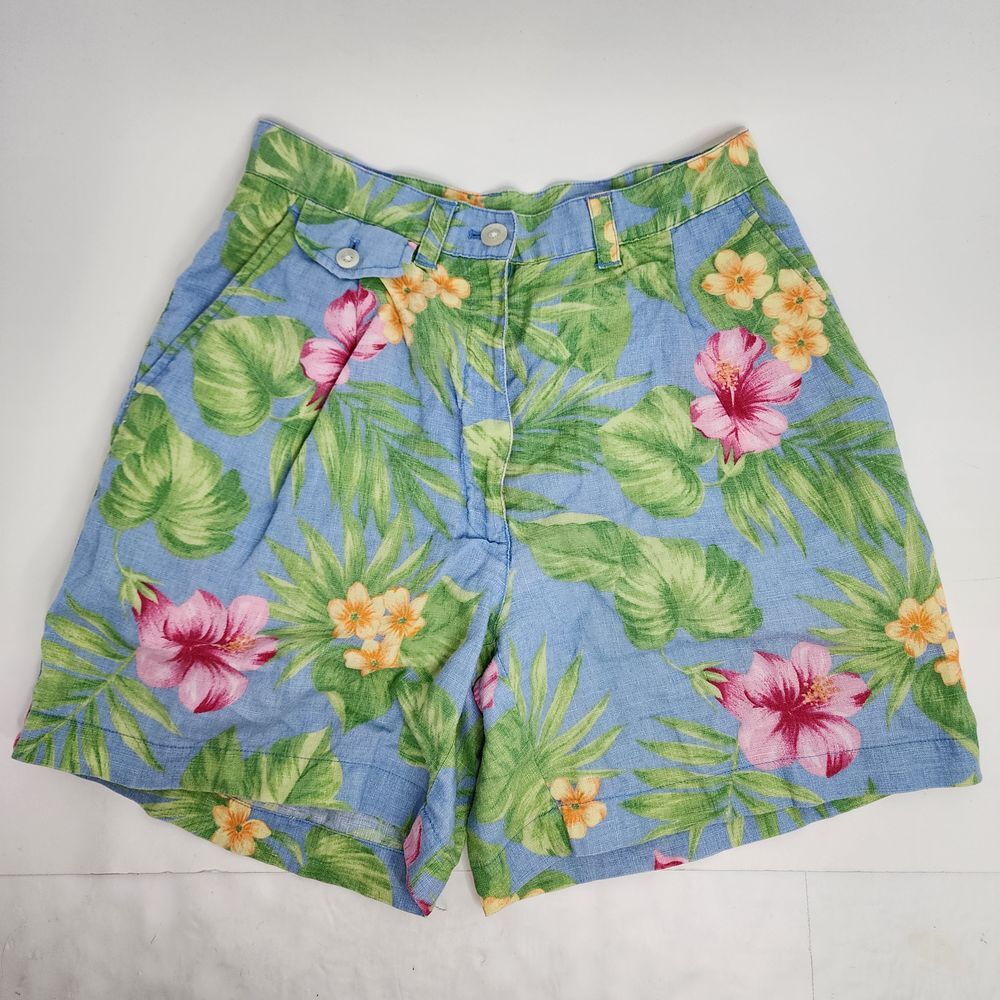 Lauren Ralph Lauren Linen‎ Shorts Size 2P Floral Hawaiian Bottoms